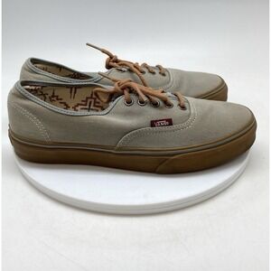 Vans Authentic Mens 8.5 Gray Athletic Skateboard Canvas 721278 Shoes Sneakers